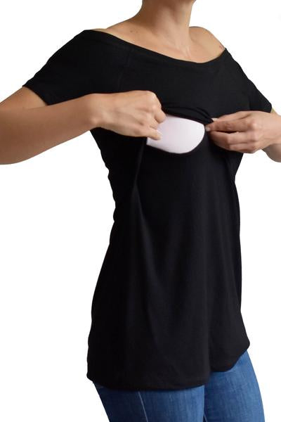 Blusa de Embarazo y Lactancia Barco Negra