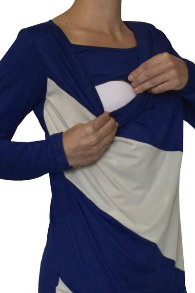 Blusa de Embarazo y Lactancia Mimos Azul