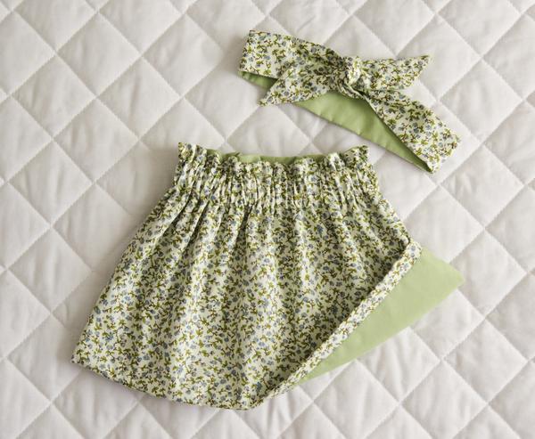 Falda de Bebé Doble Vista Verde