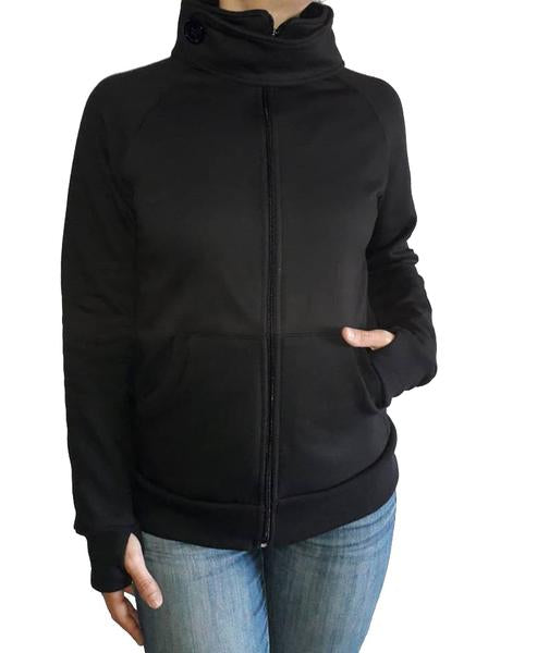 Sudadera de Maternidad Canguro de Porteo Negra (Para usarse con sistema de porteo)