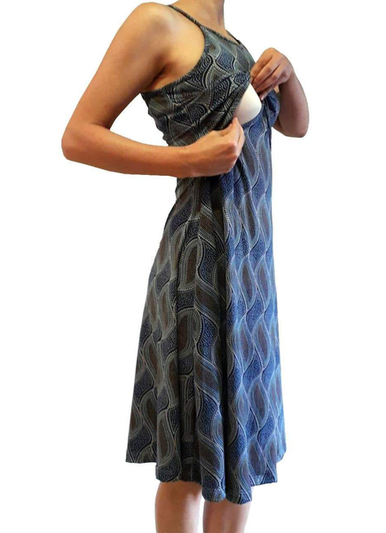 Vestido de Embarazo y Lactancia Frescura Azul Estampado