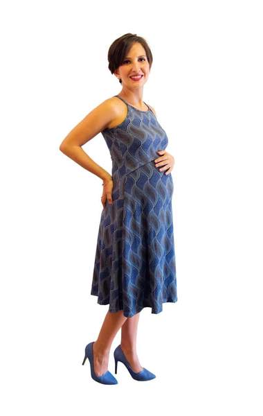 Vestido de Embarazo y Lactancia Frescura Azul Estampado