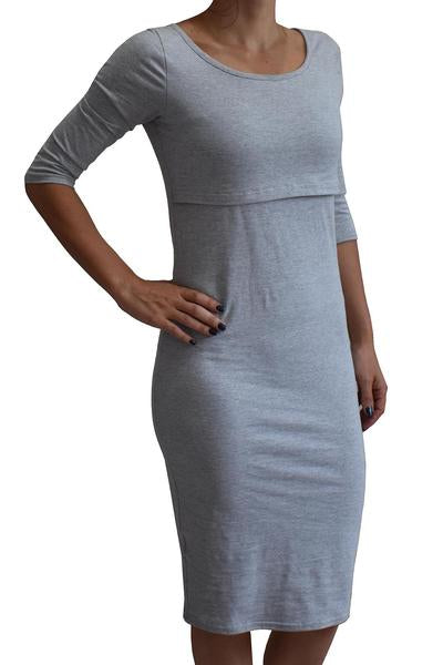 Vestido de Embarazo y Lactancia Vela Gris