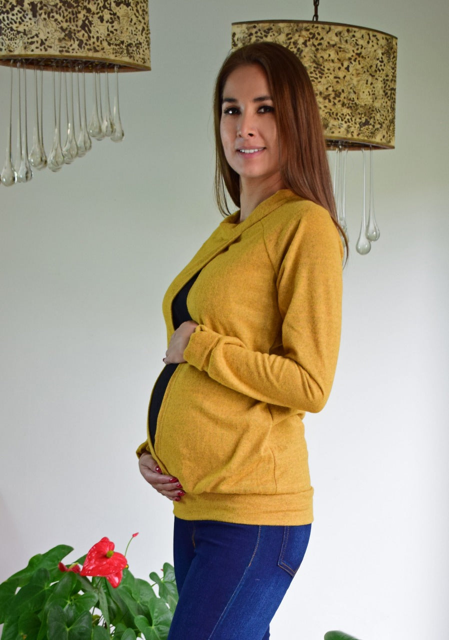 Suéter de Embarazo y Lactancia Mostaza Otoño