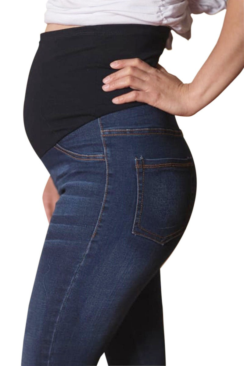 Pantalón de Embarazo Mezclilla Azul - Panza Alta