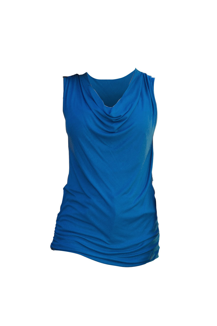Blusa de Embarazo y Lactancia Cascada Azul