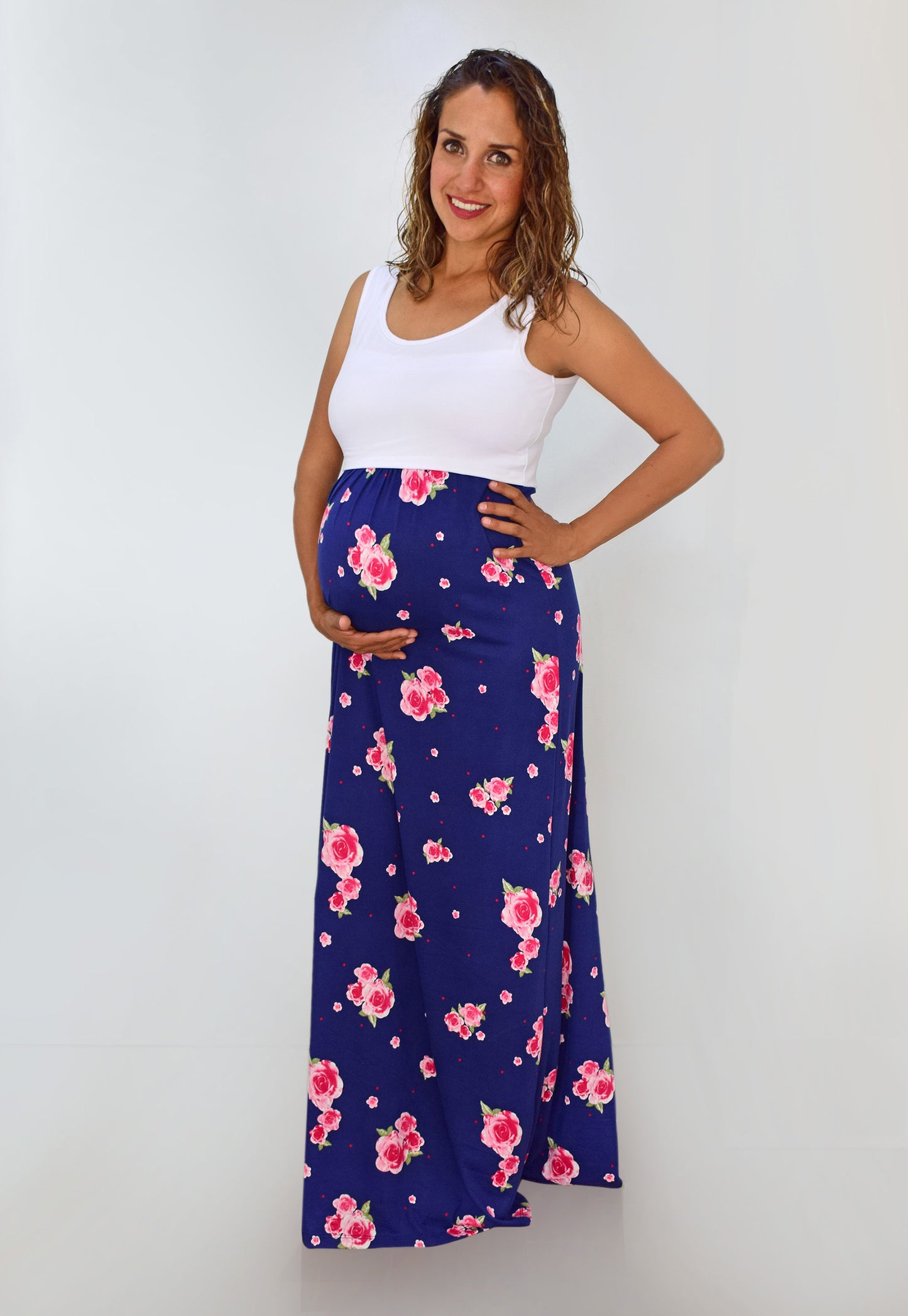 Vestido de Embarazo y Lactancia Océano sin mangas Azul