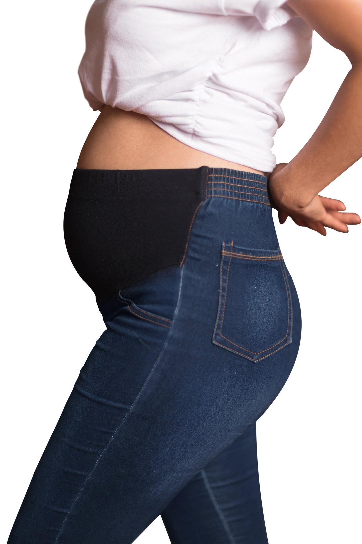 Pantalón de embarazo Mezclilla Resorte Claro