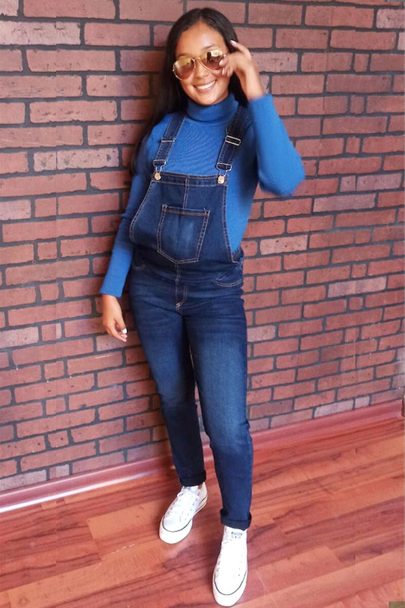 Overol de Embarazo en Mezclilla Azul