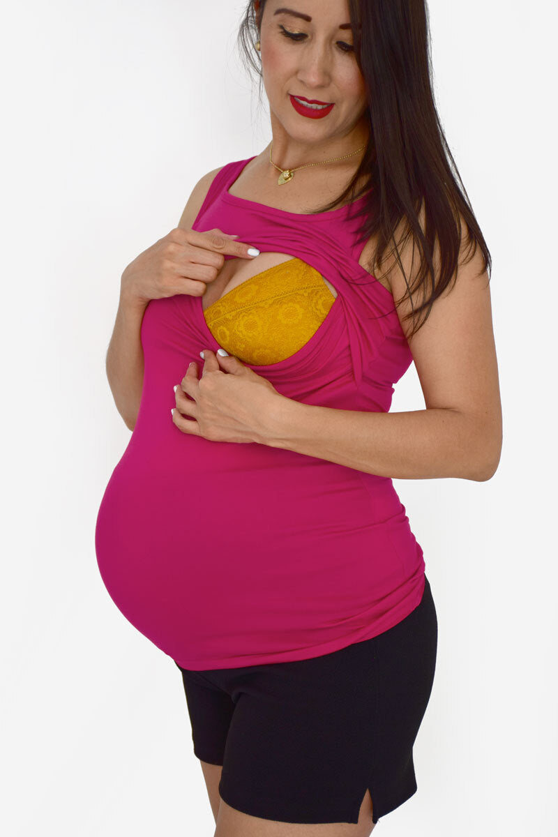 Blusa de Embarazo y Lactancia Venecia Lisa Bugambilia