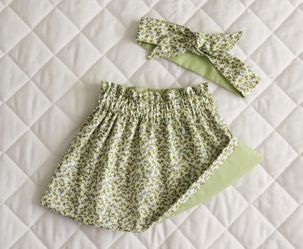 Falda de Bebé Doble Vista Verde