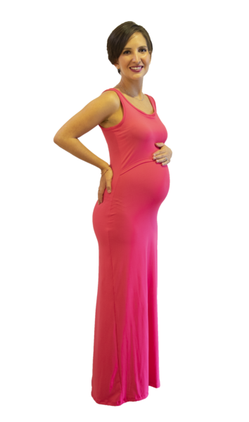 Vestido de Embarazo y Lactancia Venecia Liso Coral