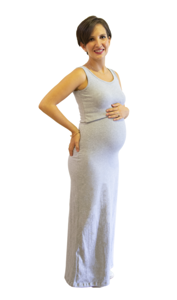 Vestido de Embarazo y Lactancia Venecia Liso Gris