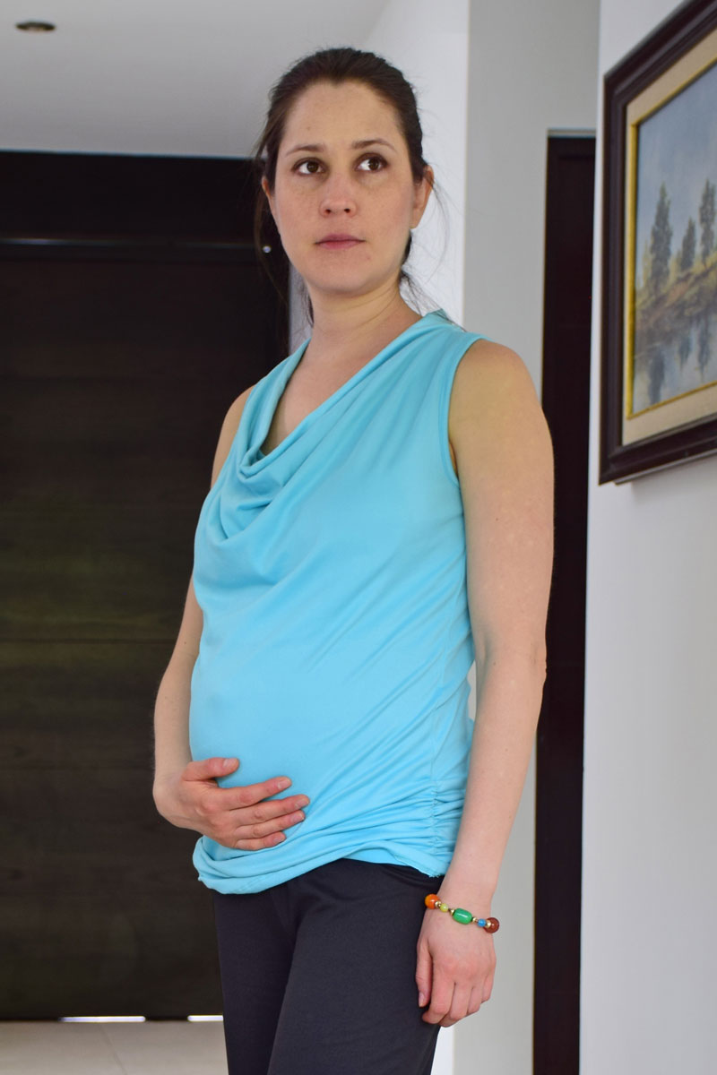 Blusa de Embarazo y Lactancia Cascada Celeste