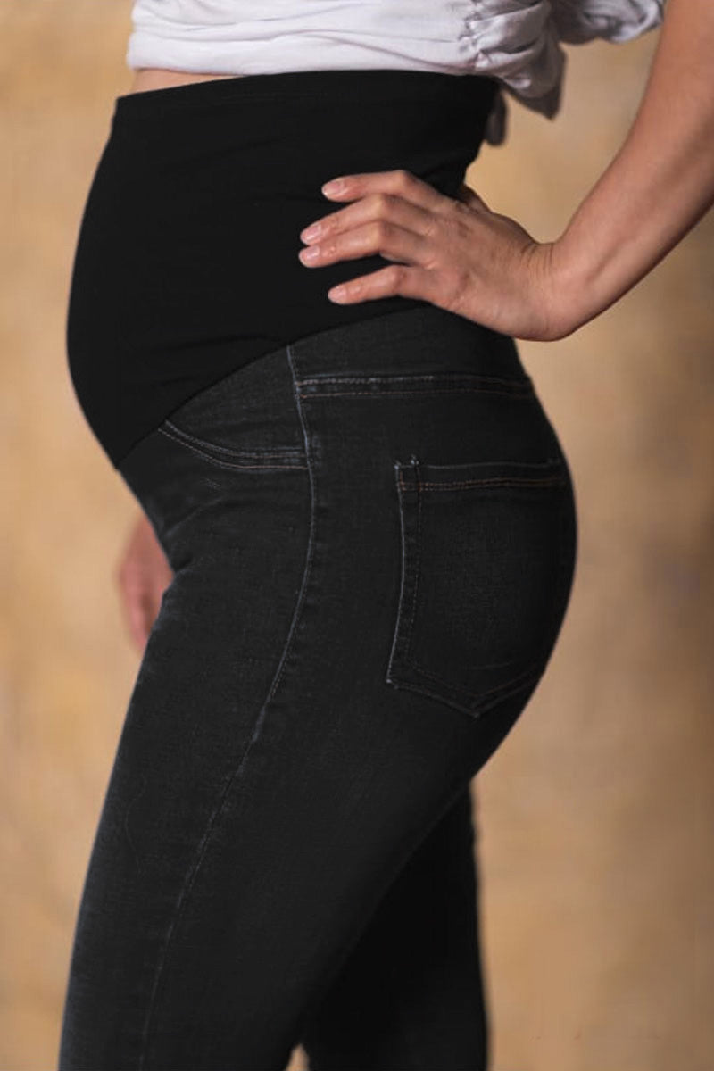 Pantalón de Embarazo Mezclilla Azul Oscuro - Panza Alta